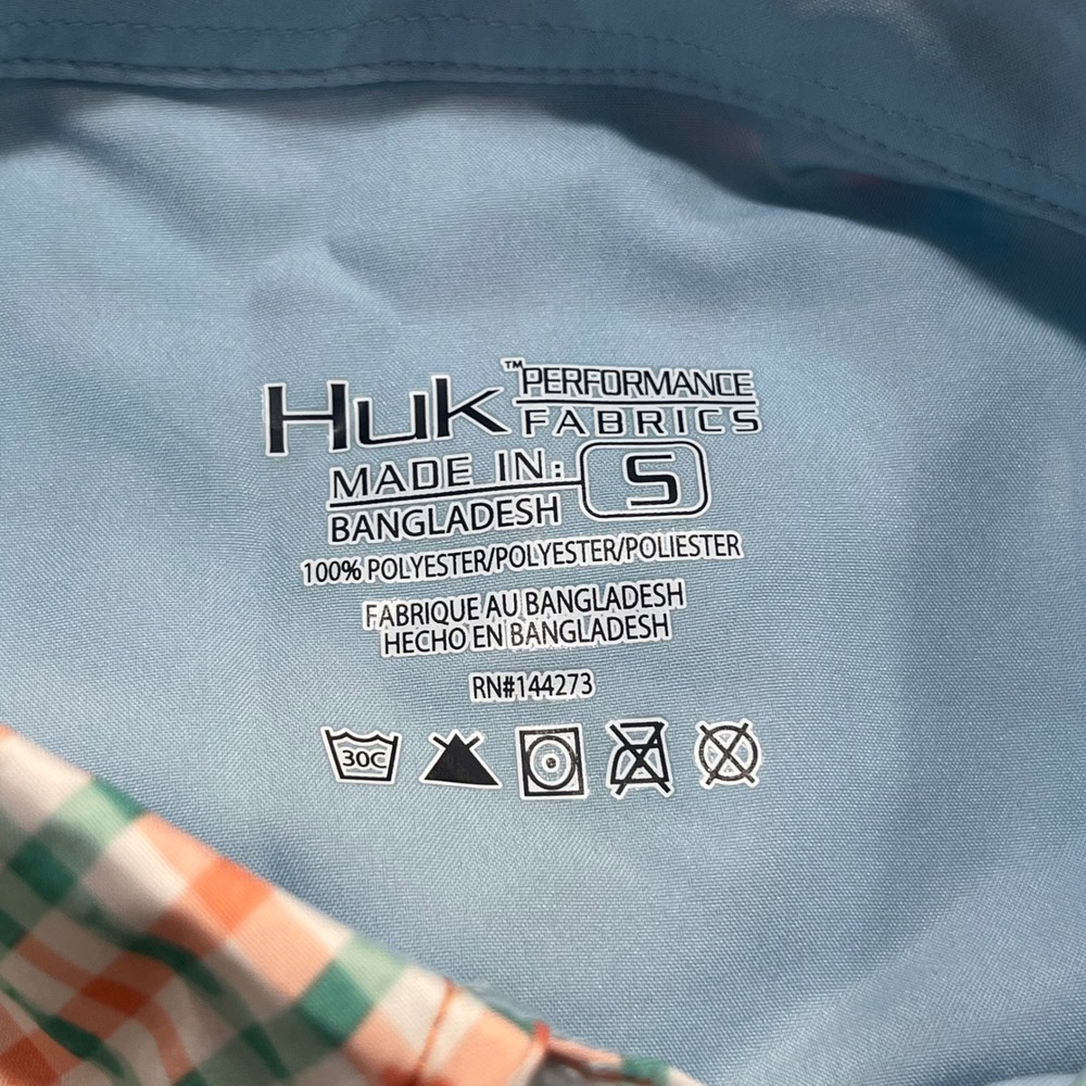 Huk Performance Blue Peach Fish Graphic Short Sleeve Shirt Size Small - Picture 4 of 4